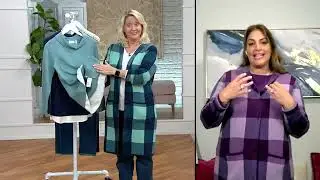 Denim & Co. French Terry Long Sleeve Layered Look Top on QVC
