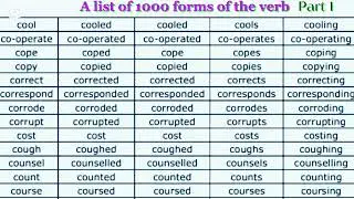 English learning/Learn forms of the verb A to F