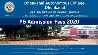 Dhenkanal Autonomous College PG Admission Fees 2020|Dhenkanal Autonomous College PG Course Fees|