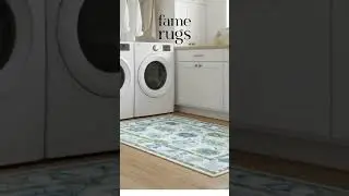 Laundry Room Glow-Up with Alienore Green Blue Modern Oushak Rug | Fame Rugs  #famerugs #home