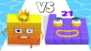 NUMBER CUBE 3D /vs NUMBER BLOCKS &infin; ASMR Gameplay Android iOS &bull; NumberBlock Run 3D Merge Math Games