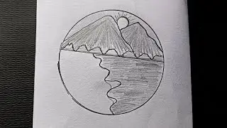 Easy circle scenery drawing || Beautiful circle drawing idea step by step || easy drawing tutorial |