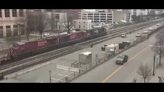 2 CP ES44ACs Trail on an NS Intermodal at Roanoke, VA 2-8-17!