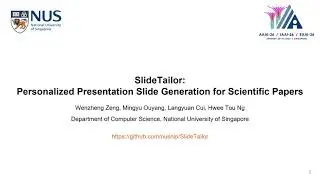 [AAAI] SlideTailor: Personalized Presentation Slide Generation for Scientific Papers