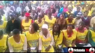 Promise Mkwananzi addressing vendors in Harare