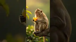 #one monkey # eating ##for mango## #monkey #funny #animals #cute## beautiful ##animals ##