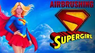Airbrushing some Supergirl art ⚡ Speed Paint + Pro Techniques
