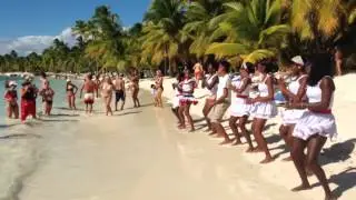 dominican republic punta cana .Saona island dancing on the beach