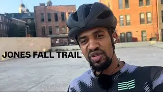 Baltimore City golden hour by bike Jones Falls Trail, MD Ave Bike lane  🚲 (Monday Night football)