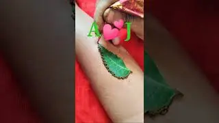 Neem leaf🌿 A💕j  writing mehndi tattoo designs ❤️#viralvideo #trending #shorts #simple #love
