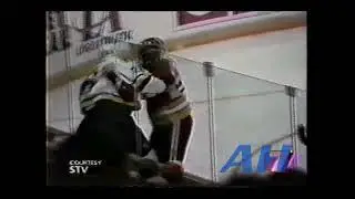 NHL Dec. 23, 1993 Tim Hunter,VCR v Ronnie Stern,CGY (HL) Vancouver Canucks Calgary Flames