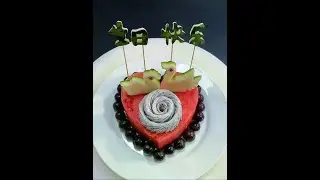 Delicious watermelon cake #Creative fruit plate #Exquisite fruit cutting #Fruit cake #shorts #short