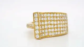 Sculptural 18k Yellow Gold Ring with 1.94 ct Natural Diamonds - Orogem Jewelers