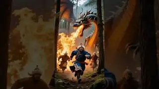 Mongol Empire vs Fire Breathing Dragon! #ai #dinosaur #history #battle #dragon #fight #mongolia