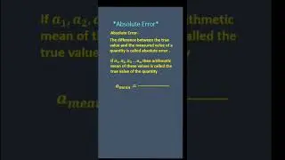 Absolute error || units and measurement।। #physics #byrpsingh #youtubeshorts #shortsvideo