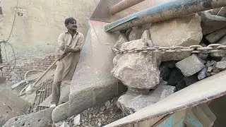 &ldquo;Unstoppable Rock Crusher: Smashing Giant Stones with Brutal Force #stonecrusher 