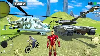 Iron Man Rope Hero Gangstar Vegas Crime City Simulator | Military Base in City #7 - Android Gameplay