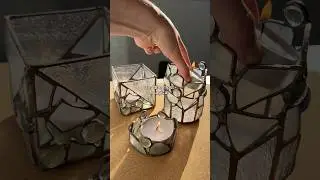 Sea Glass Candle Holders 🕯️🤍 Let&rsquo;s Make Stained Glass ✨ p.6 Patina & Final Result! #stainedglass