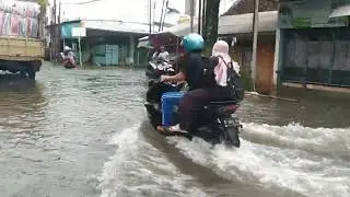 Banjir di kota Demak Jawa Tengah