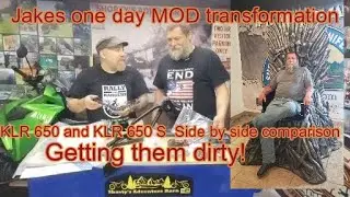 KLR 650 MOD day for Jake, Side by side comparison KLR 650 / KLR 650S and gettin dirty!