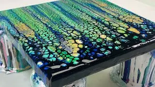 108. Peacock Inspired Acrylic Swipe | Acrylic Pouring Tutorial