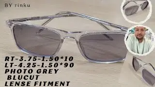 Photo grey blue cut lens fitment sheet white transparent frame #rinkuvachil #optical