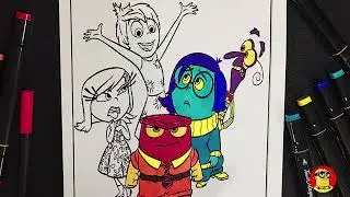 Inside Out Coloring with Markers | Joy, Sadness & More!
