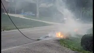 SHOCKING ELECTRIC Wire  BURNING TREE....!!