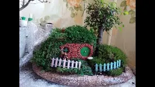 Домик хоббита 1:48 под сенью бонсай. Hobbit House 1:48 under the live Bonsai