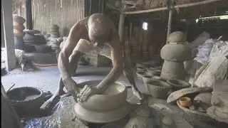 Making a flower pot from clay #handmade #flowerpot #potmaking #claypot #claywork #youtubeshorts