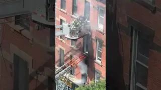FDNY Firefighters from 23 Truck making a grab! #fdny #ladder23 #workingfire #rescueoperation