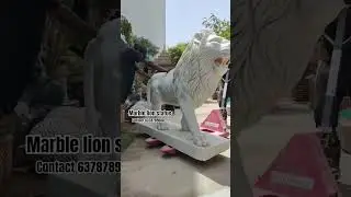 Marble lion statue Makrana Marble contact 6378789680 #makranamarble #lion #statue #haryana
