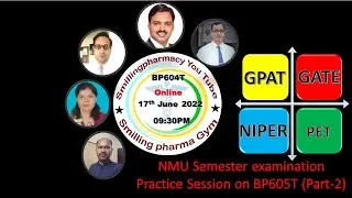 NMU Semester Examination 2023 practice session-05 {BP604T} Organized by RCPIPER and RCPIOP