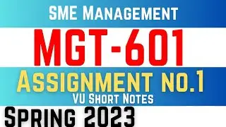 MGT601 Assignment 1 Solution 2023 || mgt 601 assignment solution Spring 2023 || vu mgt601 assignment