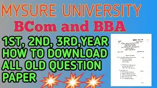 How to download BCom and BBA old question paper mysure University#studytablekannada