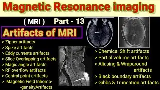Artifacts of MRI # MRI #  Part - 13# Aliasing Artifact # Chemical shift artifact # Zipper Artifact#
