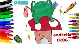 AESTHETIC FROG HOW TO DRAW AND COLOR EASY FROG