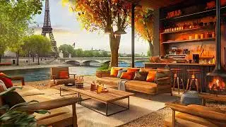 Cozy Paris Riverside Caf&eacute; Jazz &ndash; Autumn Evening Ambience with Relaxing French Jazz & Fireplace ☕