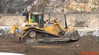 4K| CAT D6R LGP Dozer Pushing Dirt In A Quarry