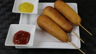 How to Make Corn Dogs -  Hot dog on a Stick Recipe