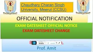 CCS University Date sheet Change  2022 II CCS University Meerut Exam 2022 B.A ,B.SC.B.com