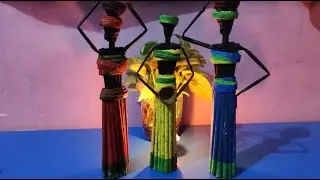 African lady diy / newspaper craft /African doll / craft ideas