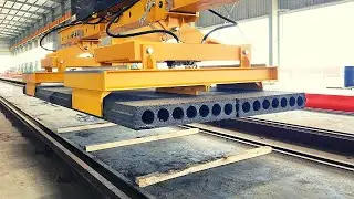 Process of Making Hollow Concrete Slabs with Modern Technology.Mass Production Factory