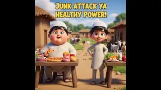 Junk Attack vs Healthy Power | Fun Food Battle for Kids 🍕🥕🍎 #junkfood #cartoon #ai #animation #islam