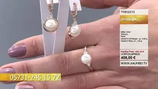 Ohrringen aus Rotgold 585 mit Zirkonia und Perle | Kaufbei Schmuck 70902210
