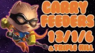 TEEMO vs GNAR TOP - KDA 13/1/6 TRIPLE KILL - CARRYING FEEDER TEAM - League of Legends Rank Game #70