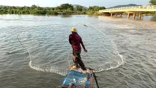 Casst net fising 2025 - Khmer Traditional Fishing to Catch fish in stream Water