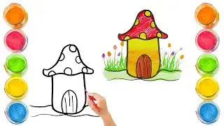 How To Draw cute House Drawing, Painting & Coloring For Kids and Toddlers_ Child Art🌈🎨