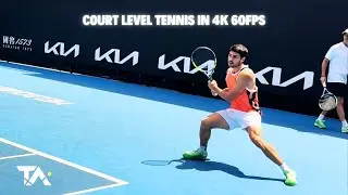 AO26: Carlos Alcaraz Today! Court Level Striking 4K 60FPS!