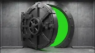 Bank Vault Door Opening Green Screen